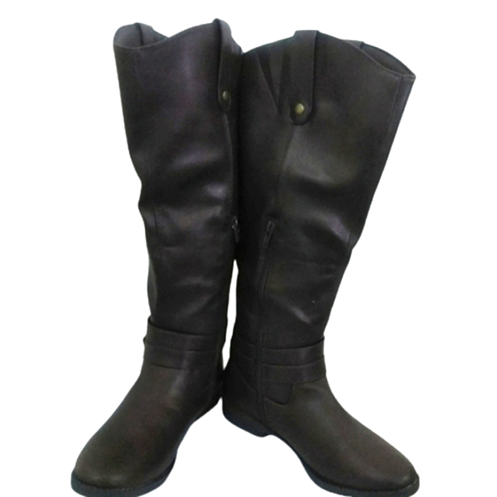 Mari A. Ma-Irony Equestrian Smooth Dark Chocolate Brown Black Tall High Boots